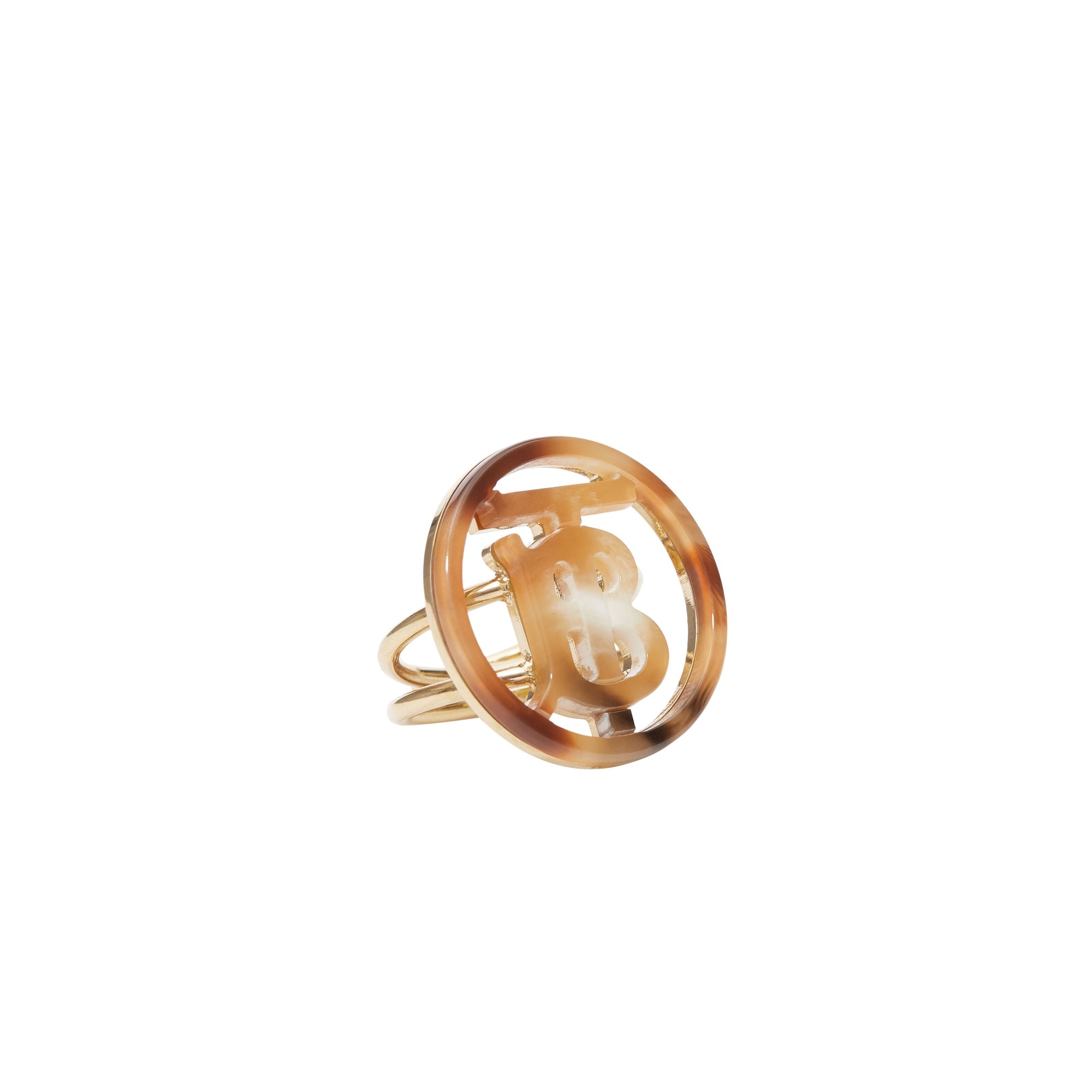 Bague en résine plaquée or Monogram - Light Gold & Horn