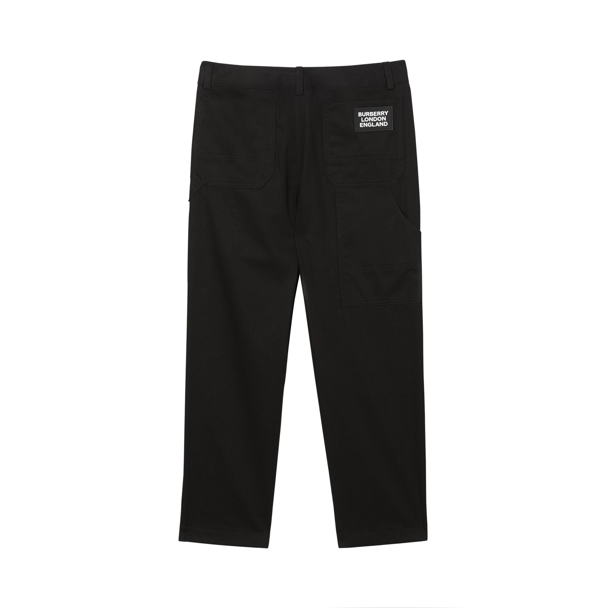 Pantalon en sergé de coton avec logo - Black