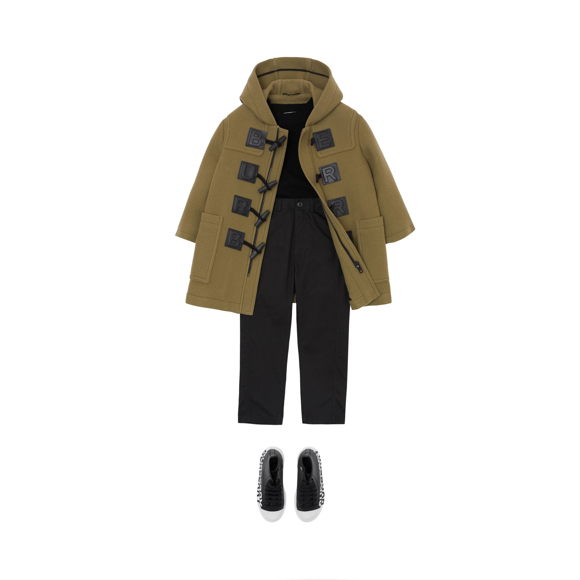 Pantalon en sergé de coton avec logo - Black