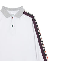 Polo enfant à manches longues en coton avec logo - White