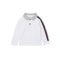 Polo bébé à manches longues en coton avec logo - White