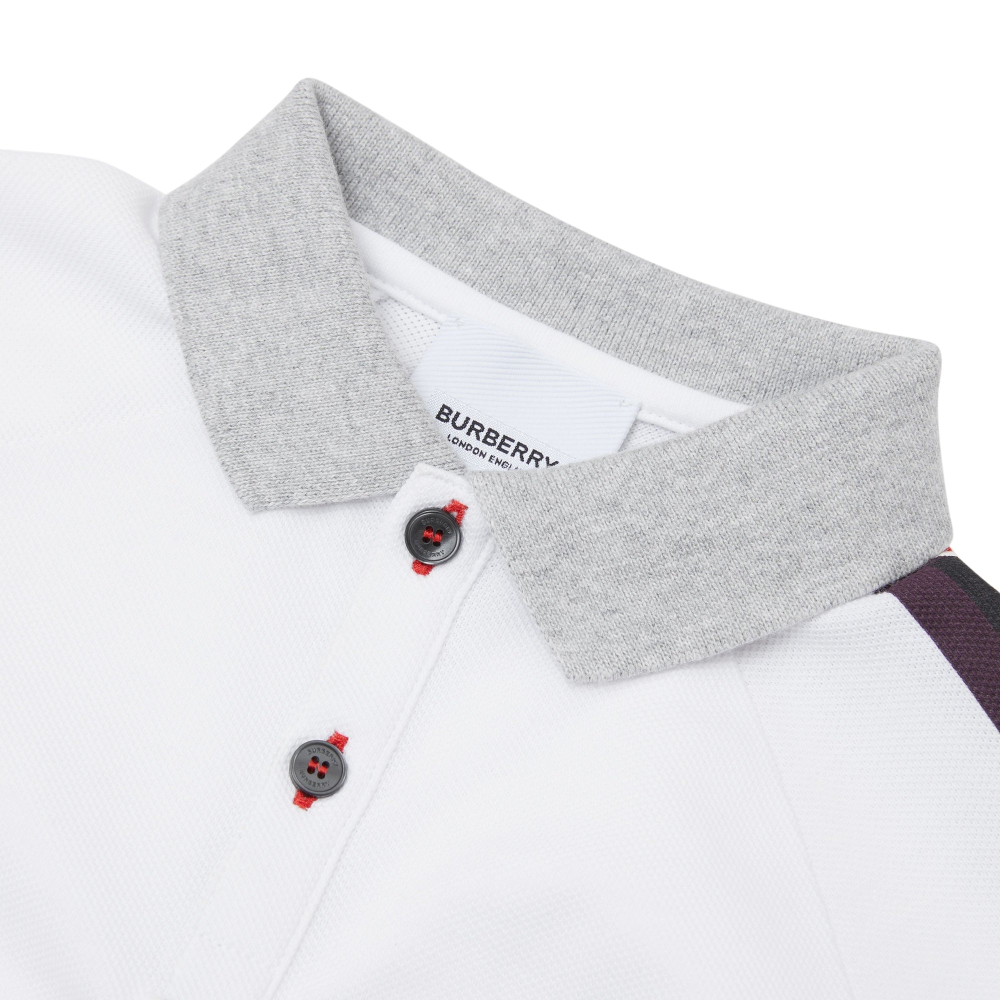 Polo bébé à manches longues en coton avec logo - White