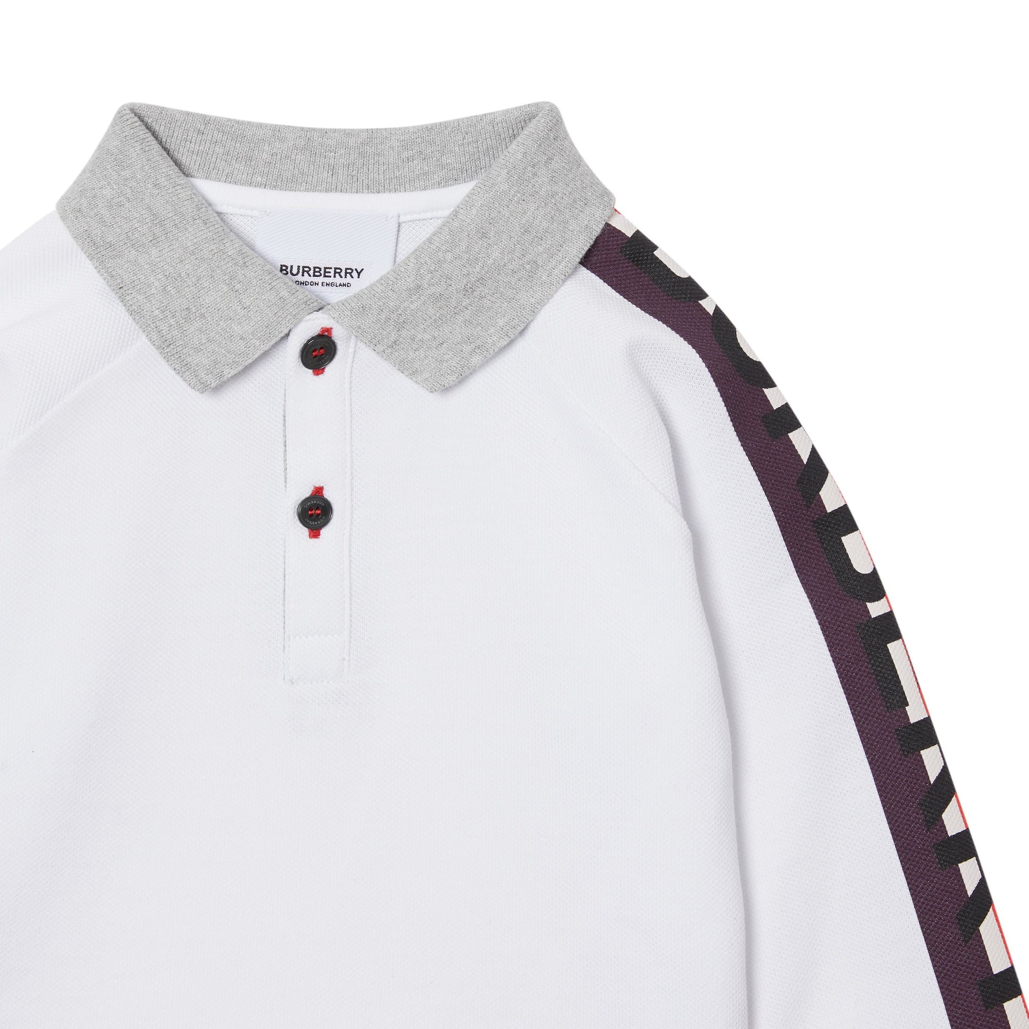 Polo bébé à manches longues en coton avec logo - White