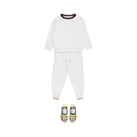 Sweat-shirt enfant en jersey avec logo - White Melange