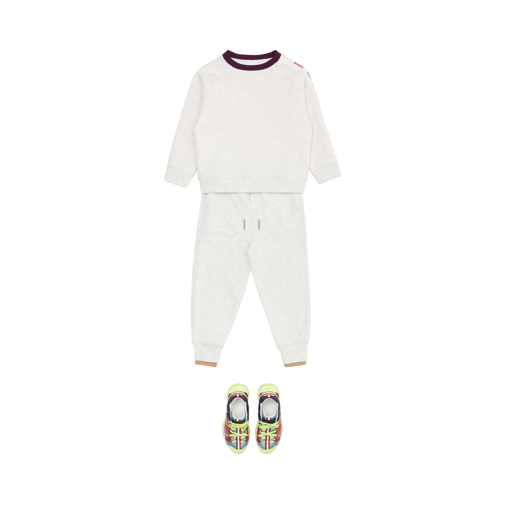 Sweat-shirt enfant en jersey avec logo - White Melange