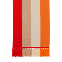 Écharpe en jacquard de cachemire à rayures et logo - Bright Orange