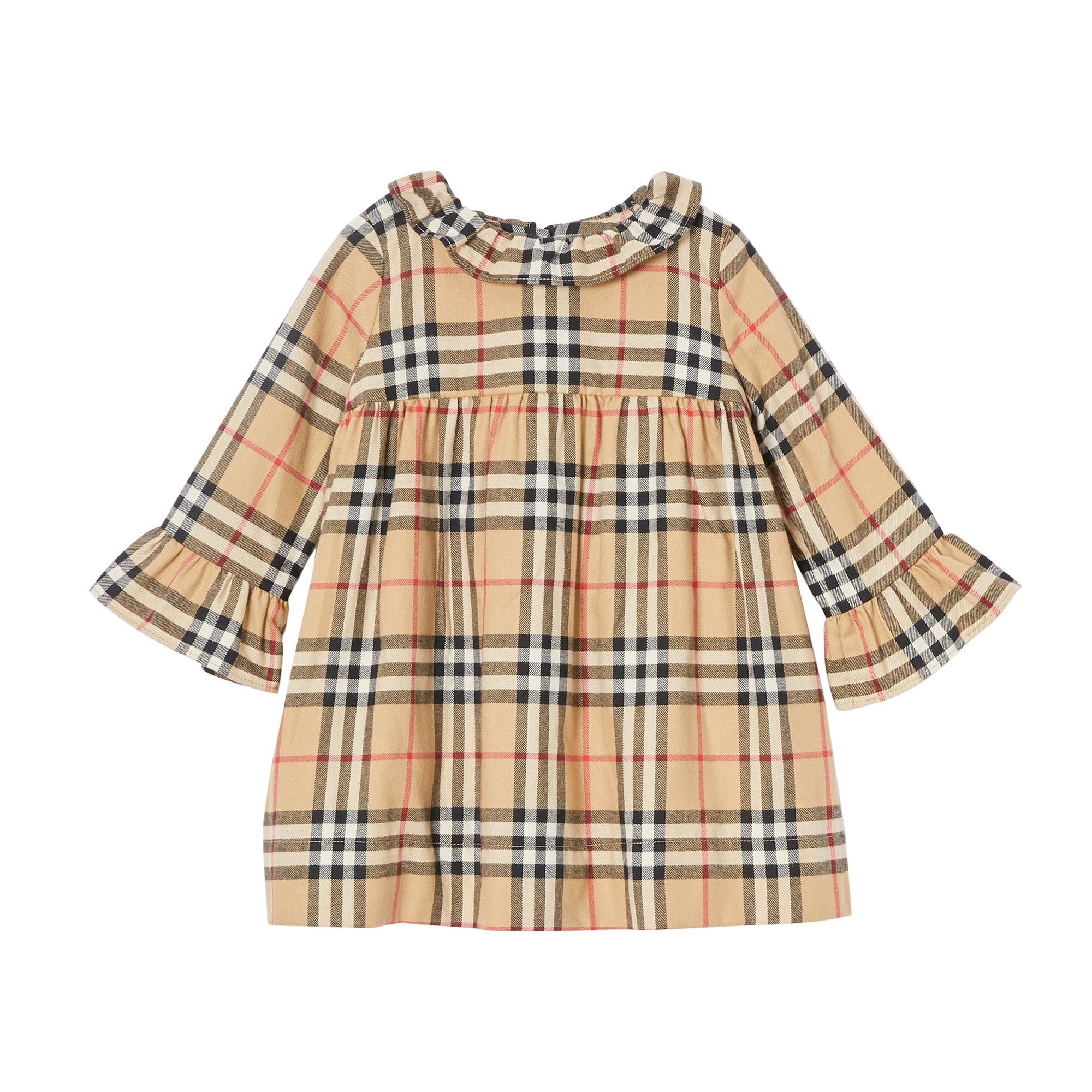 Robe à manches longues en flanelle de coton Vintage Check - Archive Beige Check