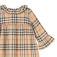 Robe à manches longues en flanelle de coton Vintage Check - Archive Beige Check