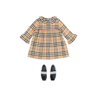 Robe à manches longues en flanelle de coton Vintage Check - Archive Beige Check