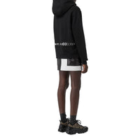 Sweat-shirt à capuche oversize en coton avec anneaux - Black