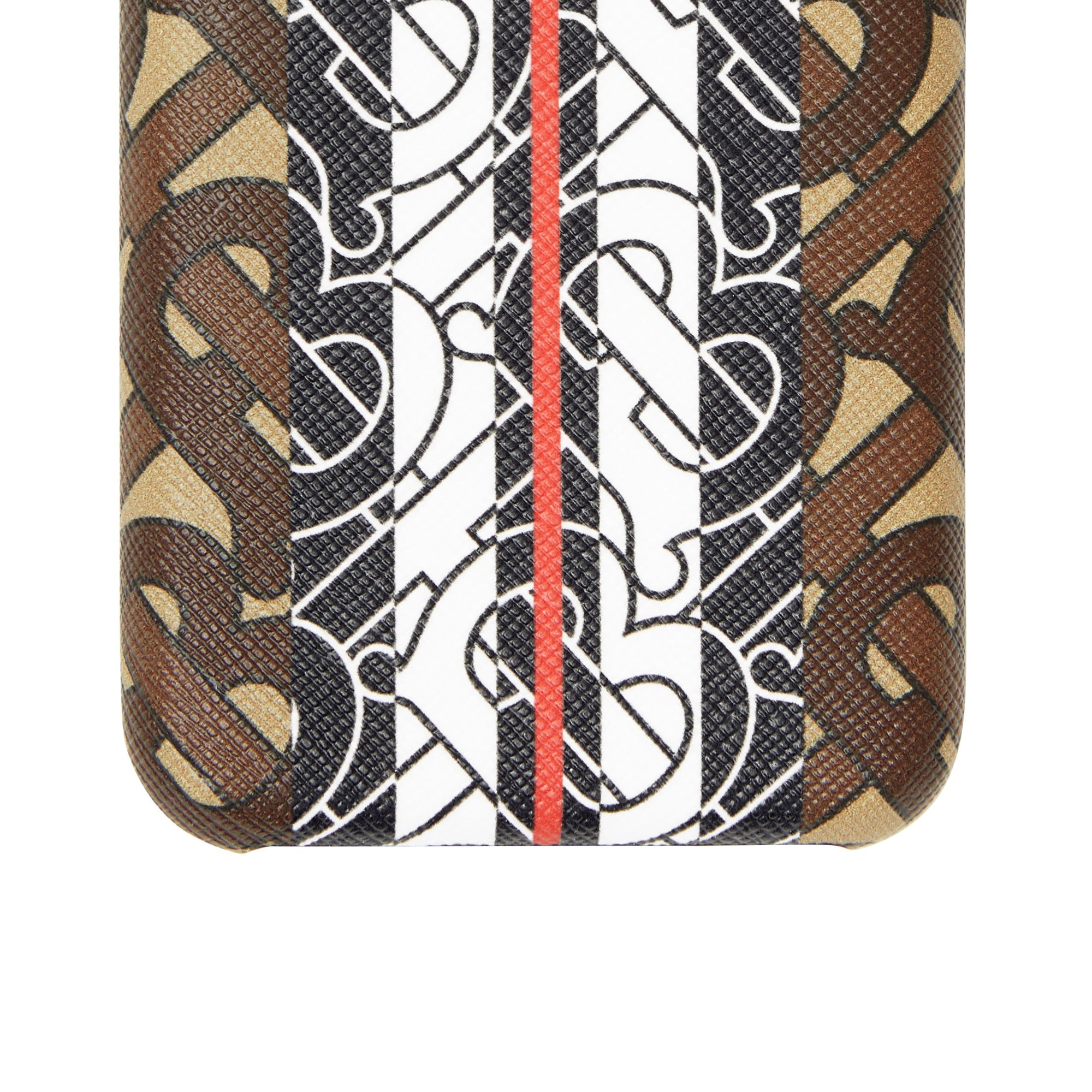 Coque pour iPhone X/XS en cuir et toile rayée - Bridle Brown