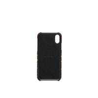 Coque pour iPhone X/XS en cuir et toile rayée - Bridle Brown