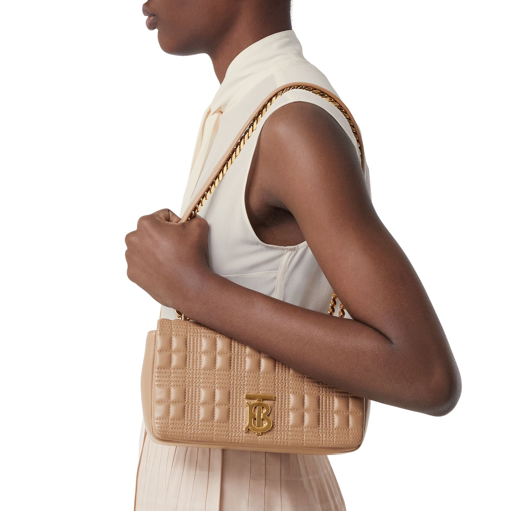 Petit sac Lola matelassé en cuir d'agneau - Camel