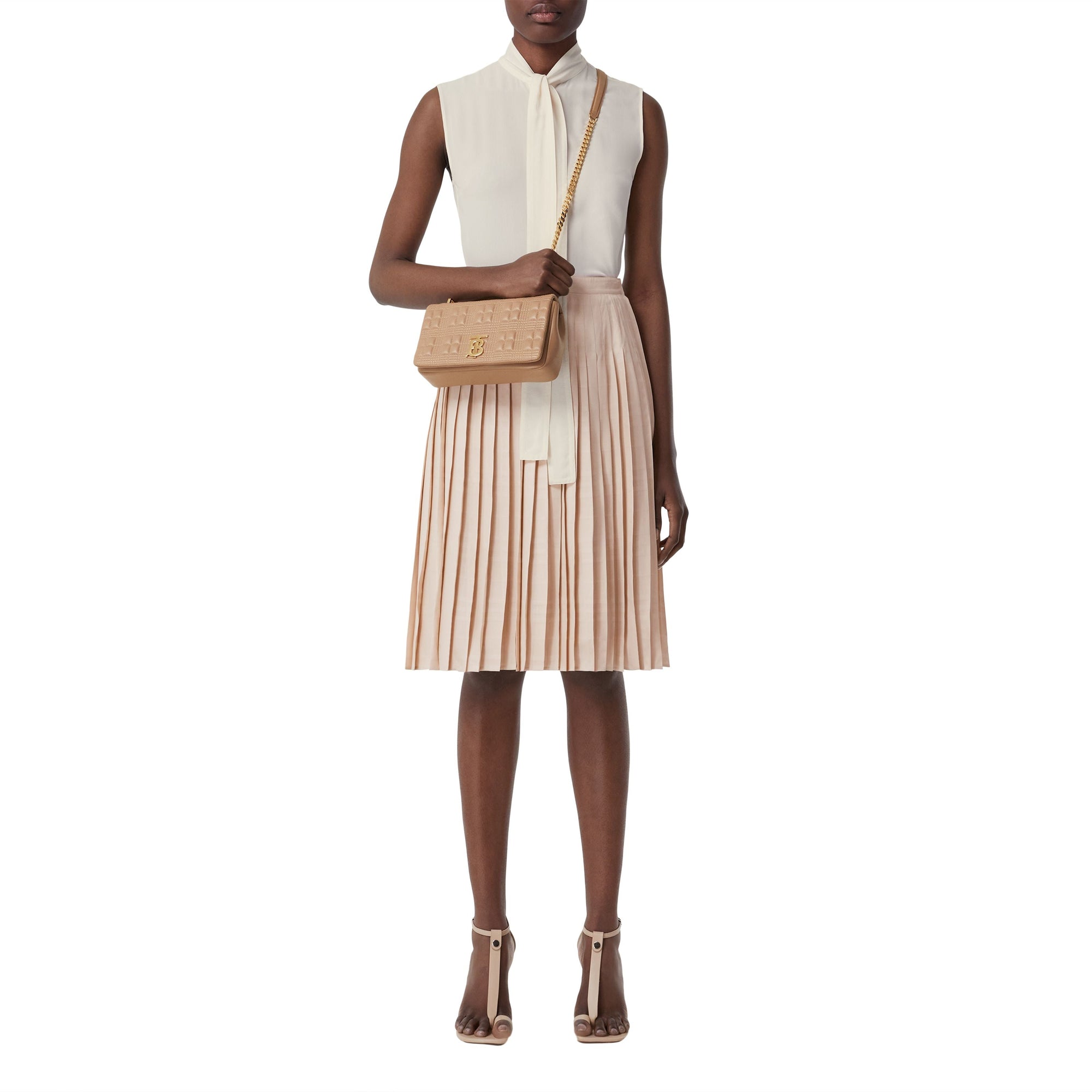 Petit sac Lola matelassé en cuir d'agneau - Camel