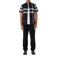 Chemise slim à manches courtes à motif check - Navy Check