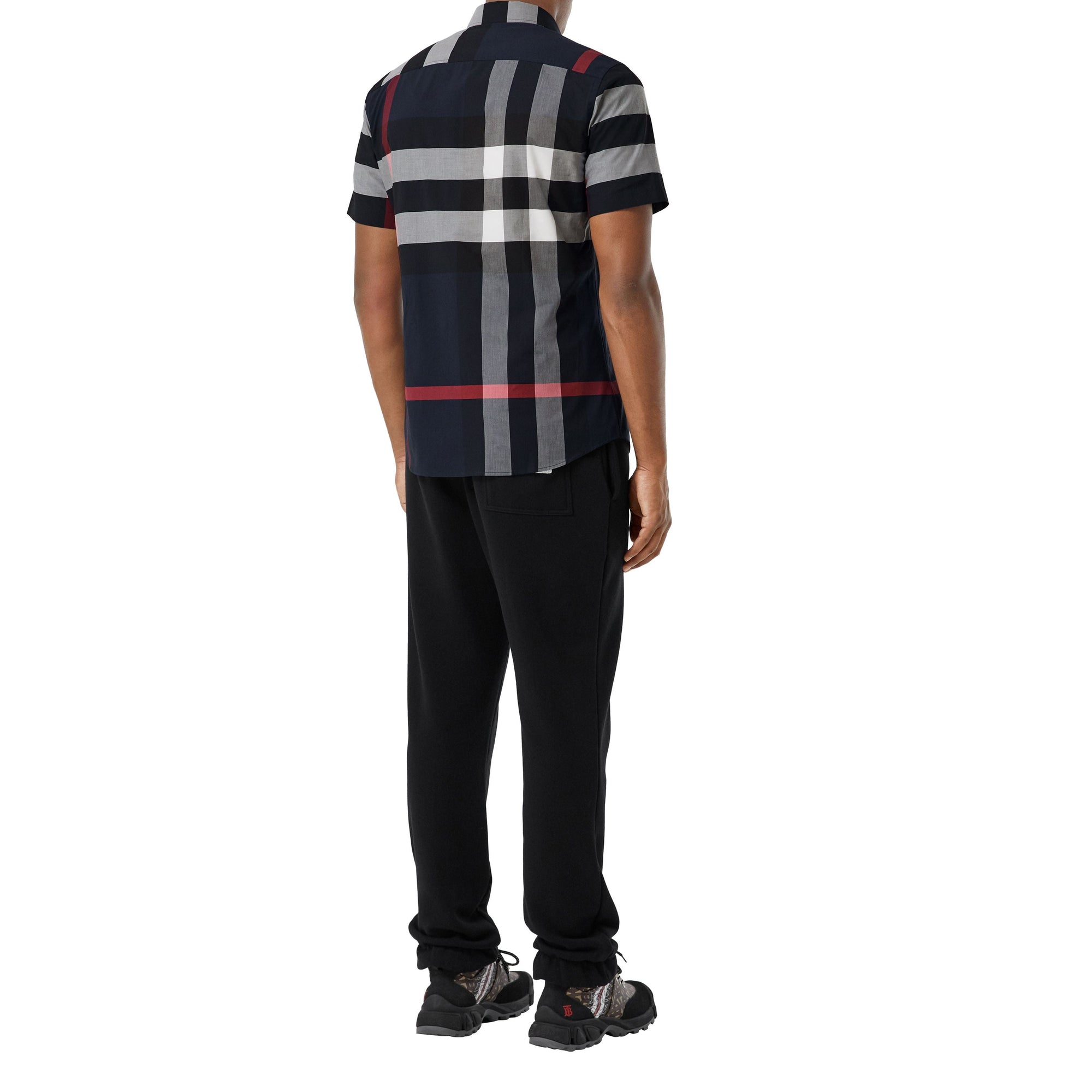 Chemise slim à manches courtes à motif check - Navy Check
