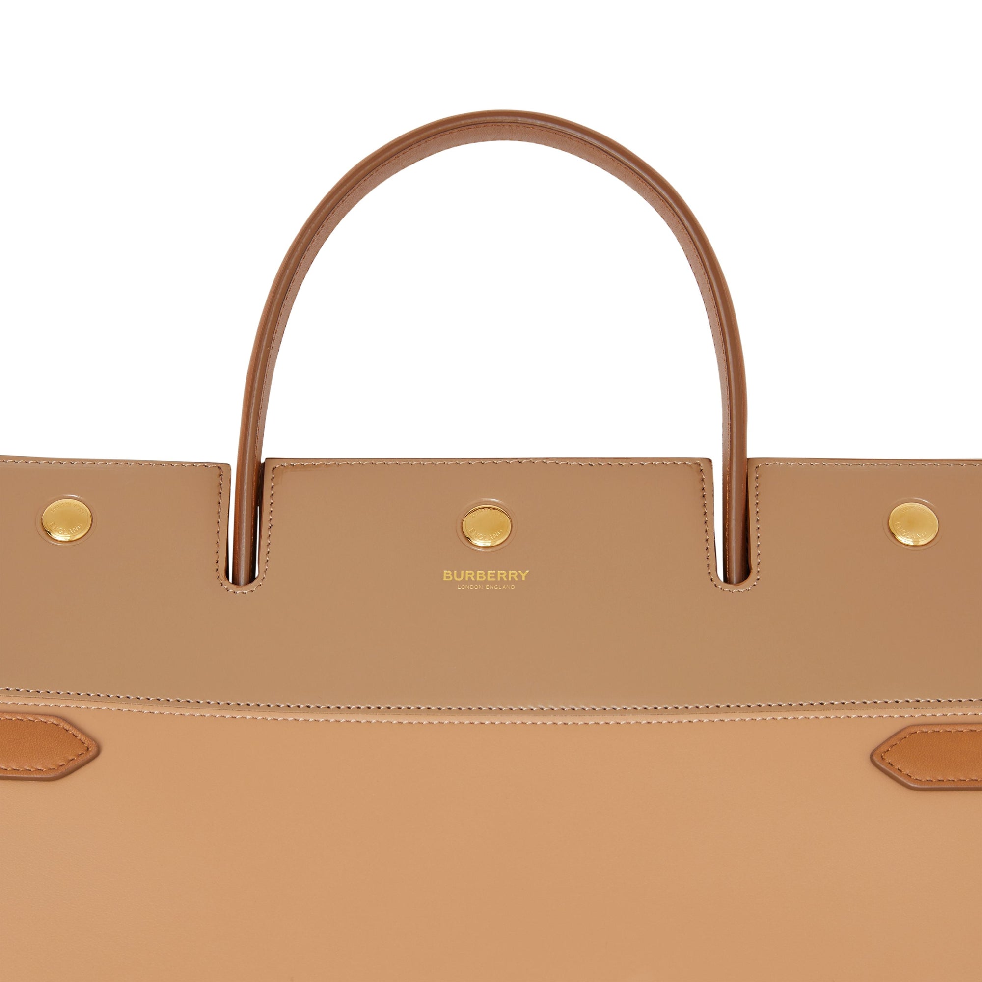 Sac Title moyen en cuir à panneaux - Soft Fawn