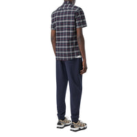 Chemise à manches courtes en coton stretch - Navy Check