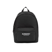 Sac à dos à logo et bordures en cuir - Black