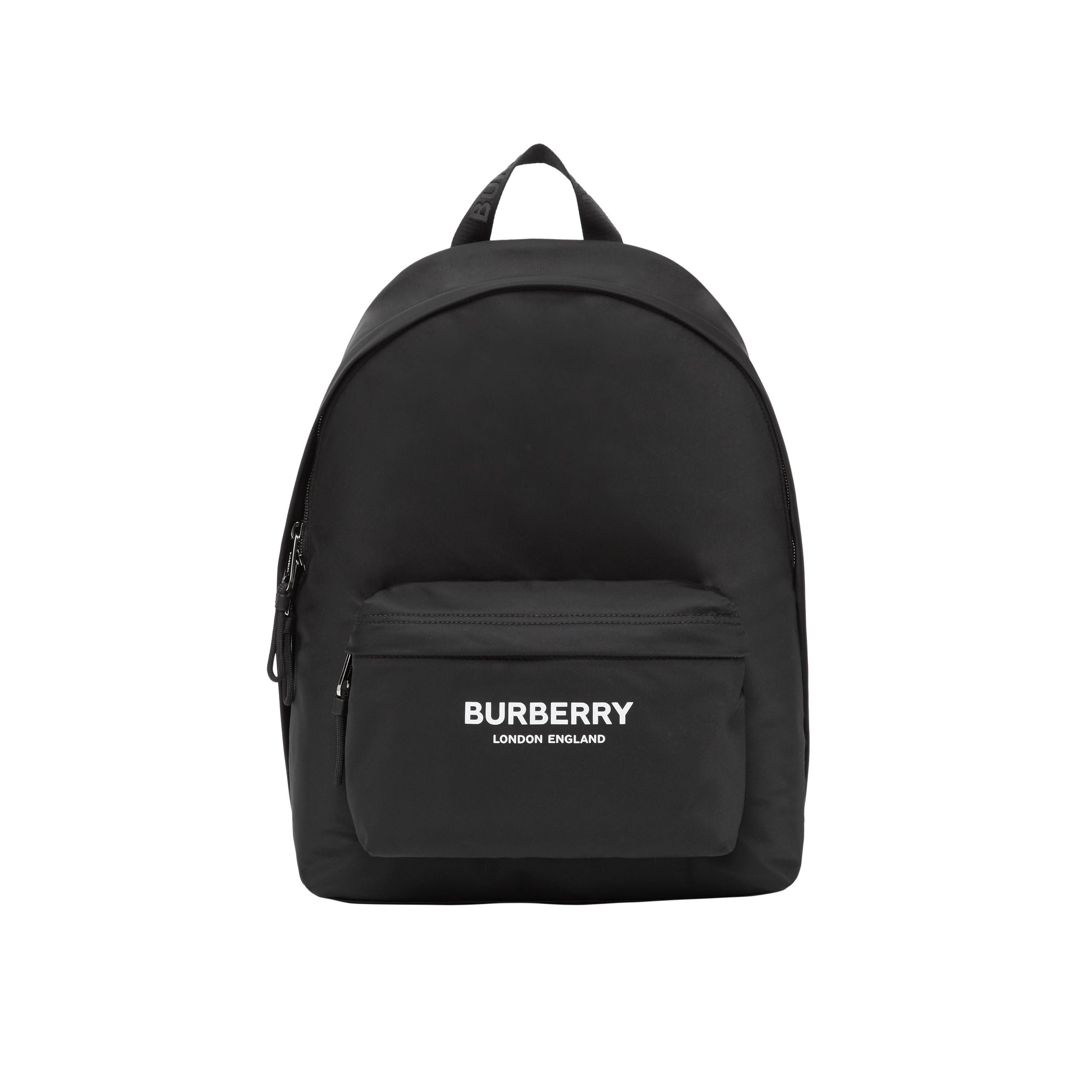 Sac à dos à logo et bordures en cuir - Black