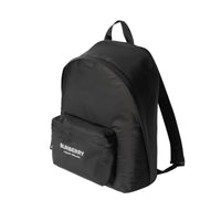 Sac à dos à logo et bordures en cuir - Black