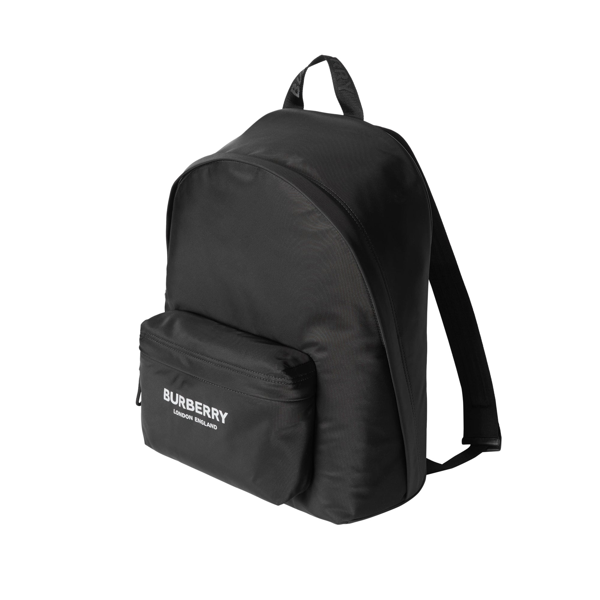 Sac à dos à logo et bordures en cuir - Black