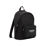 Sac à dos à logo et bordures en cuir - Black