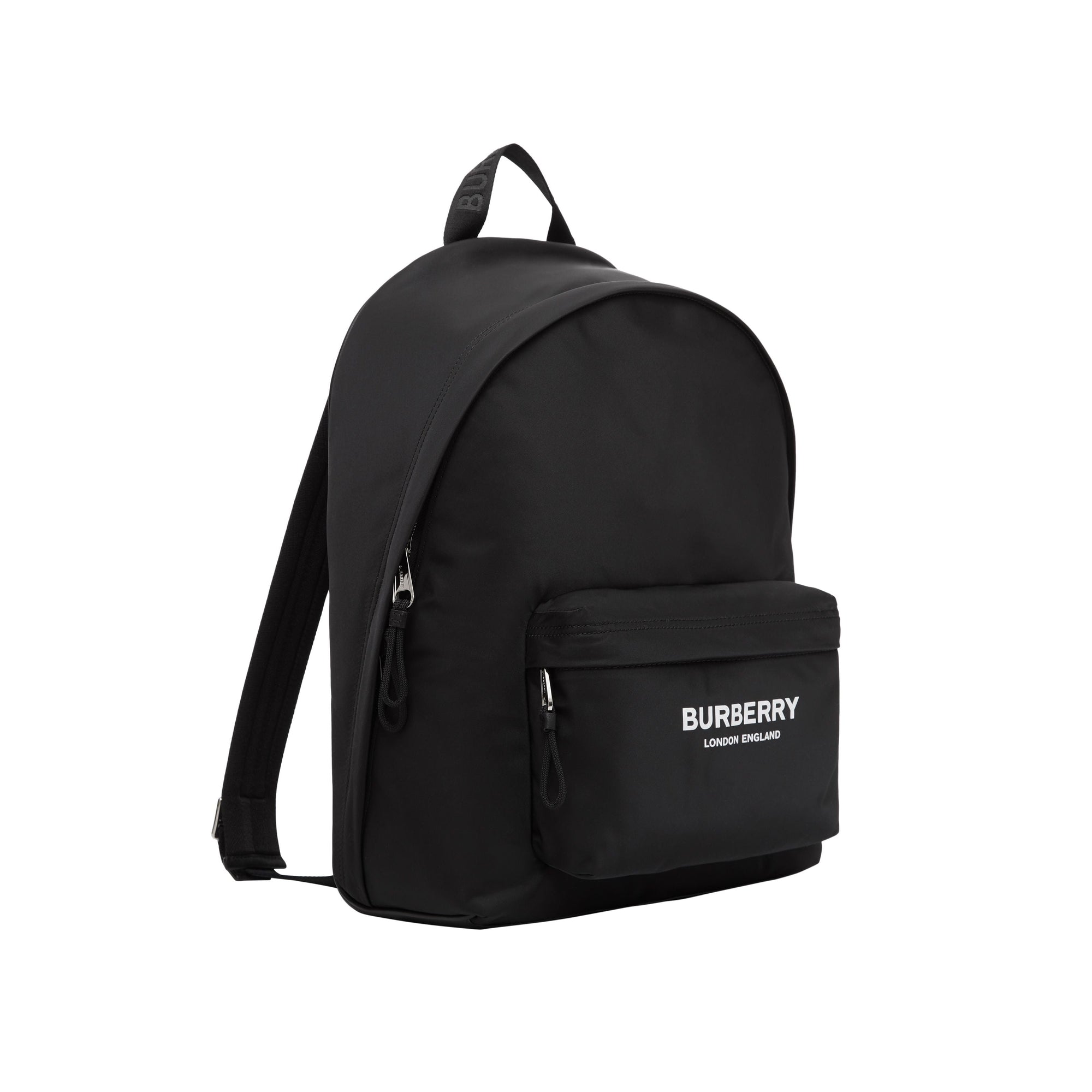Sac à dos à logo et bordures en cuir - Black