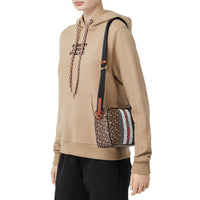 Sac à bandoulière en toile écologique rayé Monogram - Bridle Brown