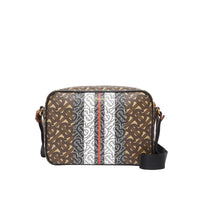 Sac à bandoulière en toile écologique rayé Monogram - Bridle Brown