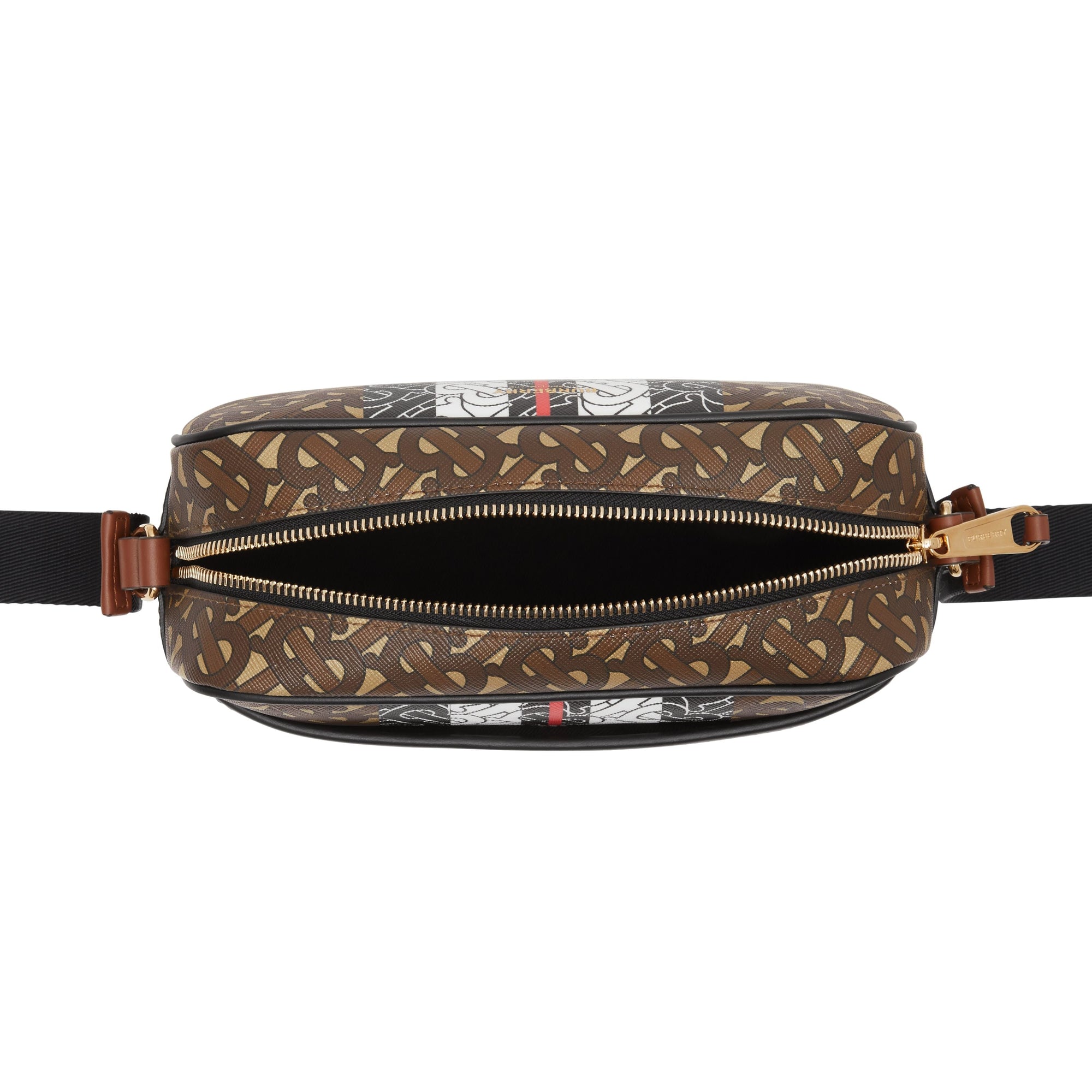 Sac à bandoulière en toile écologique rayé Monogram - Bridle Brown