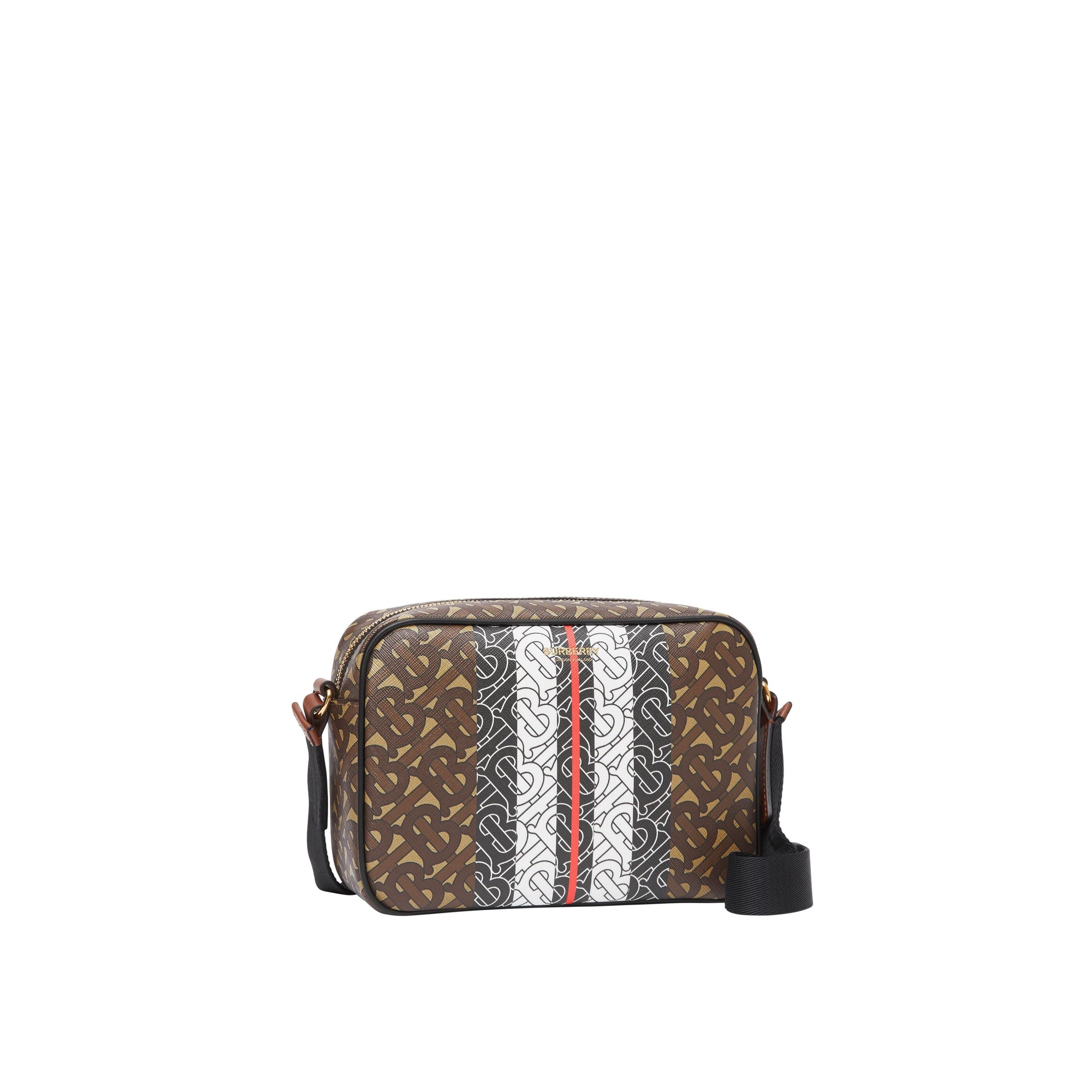 Sac à bandoulière en toile écologique rayé Monogram - Bridle Brown