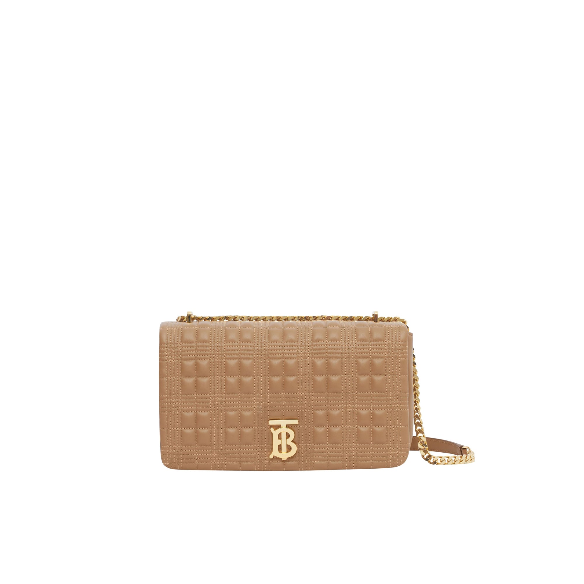 Sac Lola moyen matelassé en cuir d'agneau - Camel