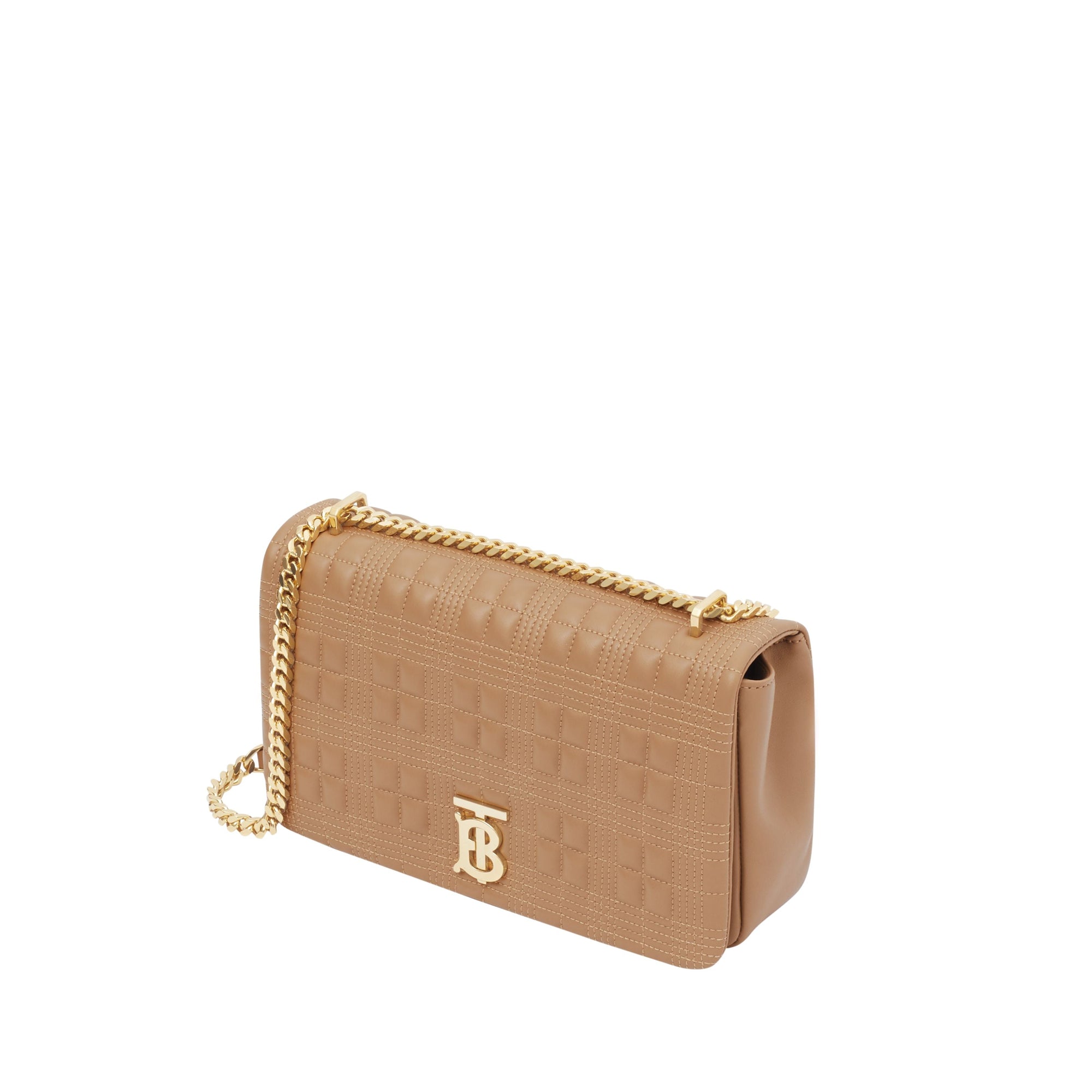 Sac Lola moyen matelassé en cuir d'agneau - Camel