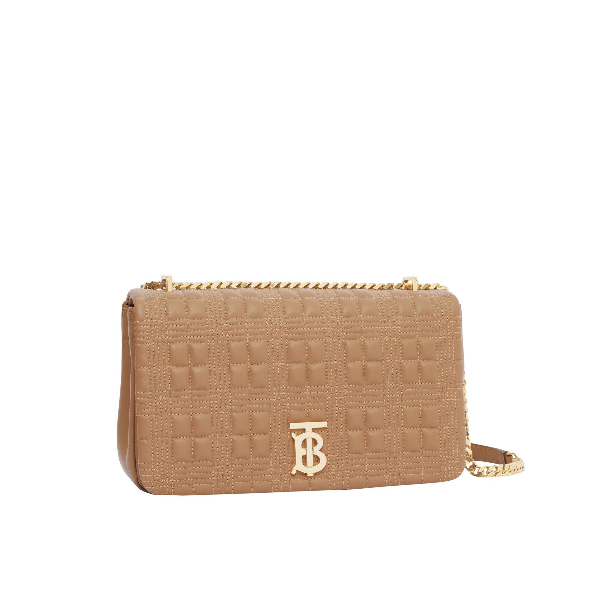 Sac Lola moyen matelassé en cuir d'agneau - Camel