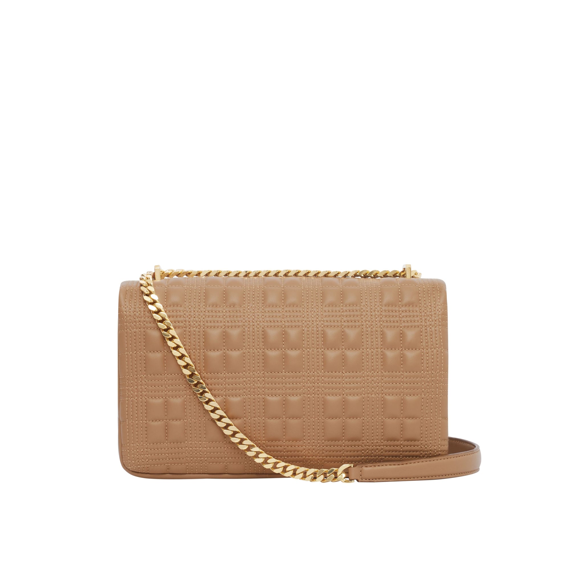 Sac Lola moyen matelassé en cuir d'agneau - Camel