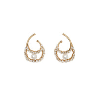 Manchette d'oreille à cristaux - Light Gold & Crystal