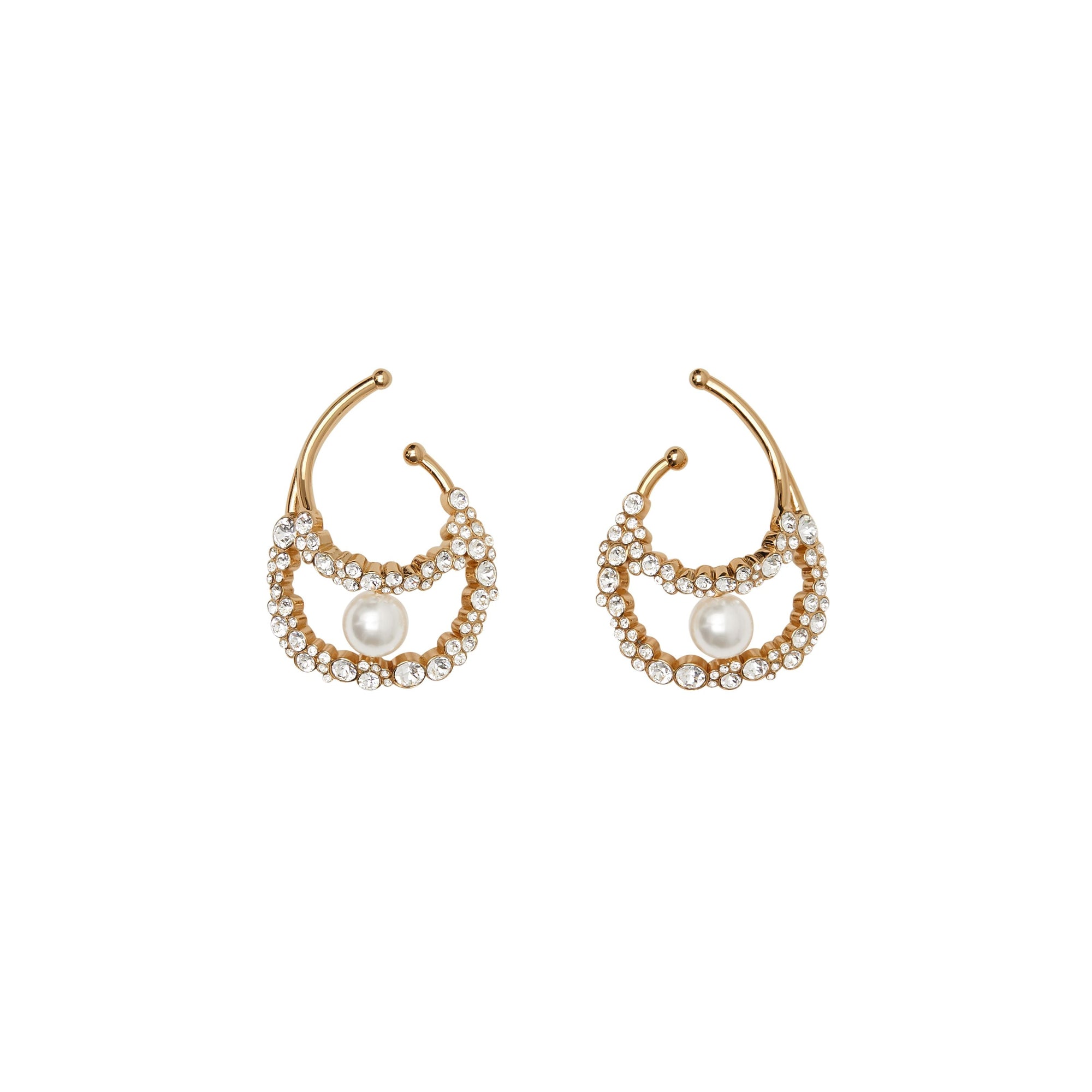 Manchette d'oreille à cristaux - Light Gold & Crystal