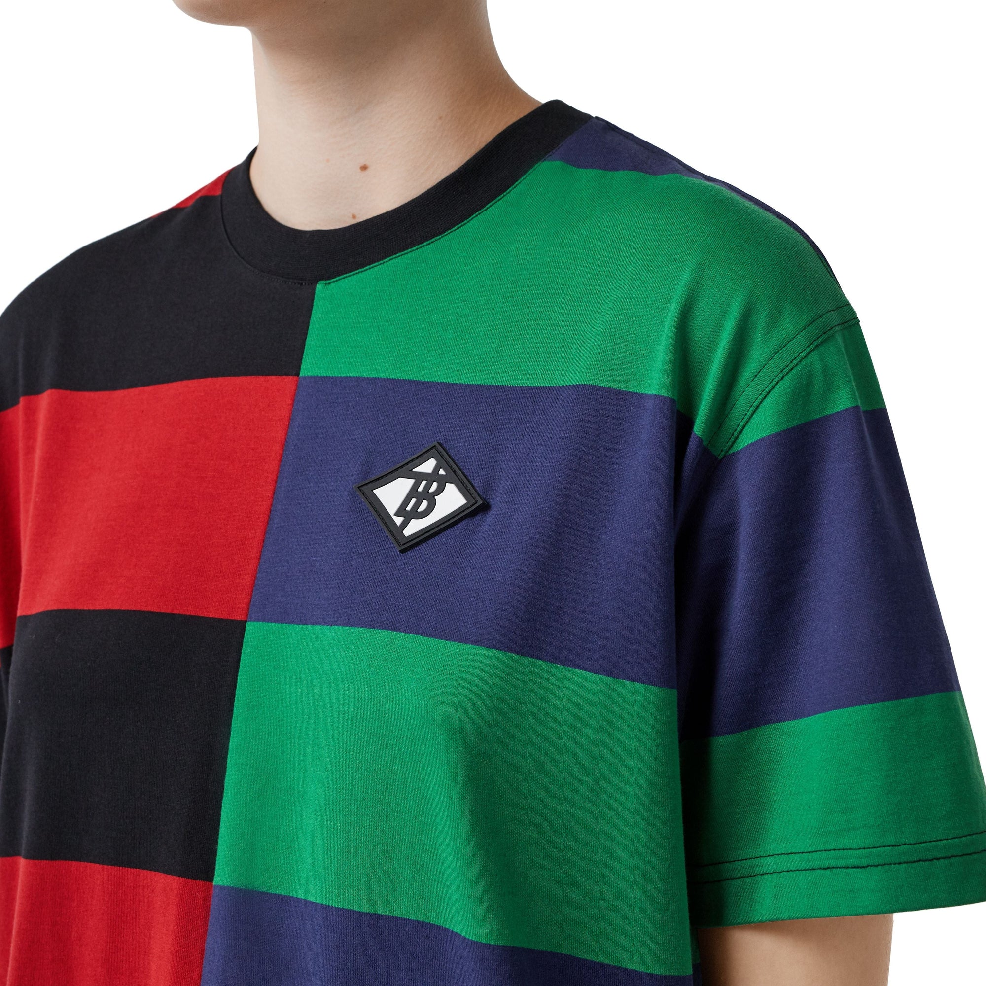 T-shirt oversize en coton rayé - Bright Red