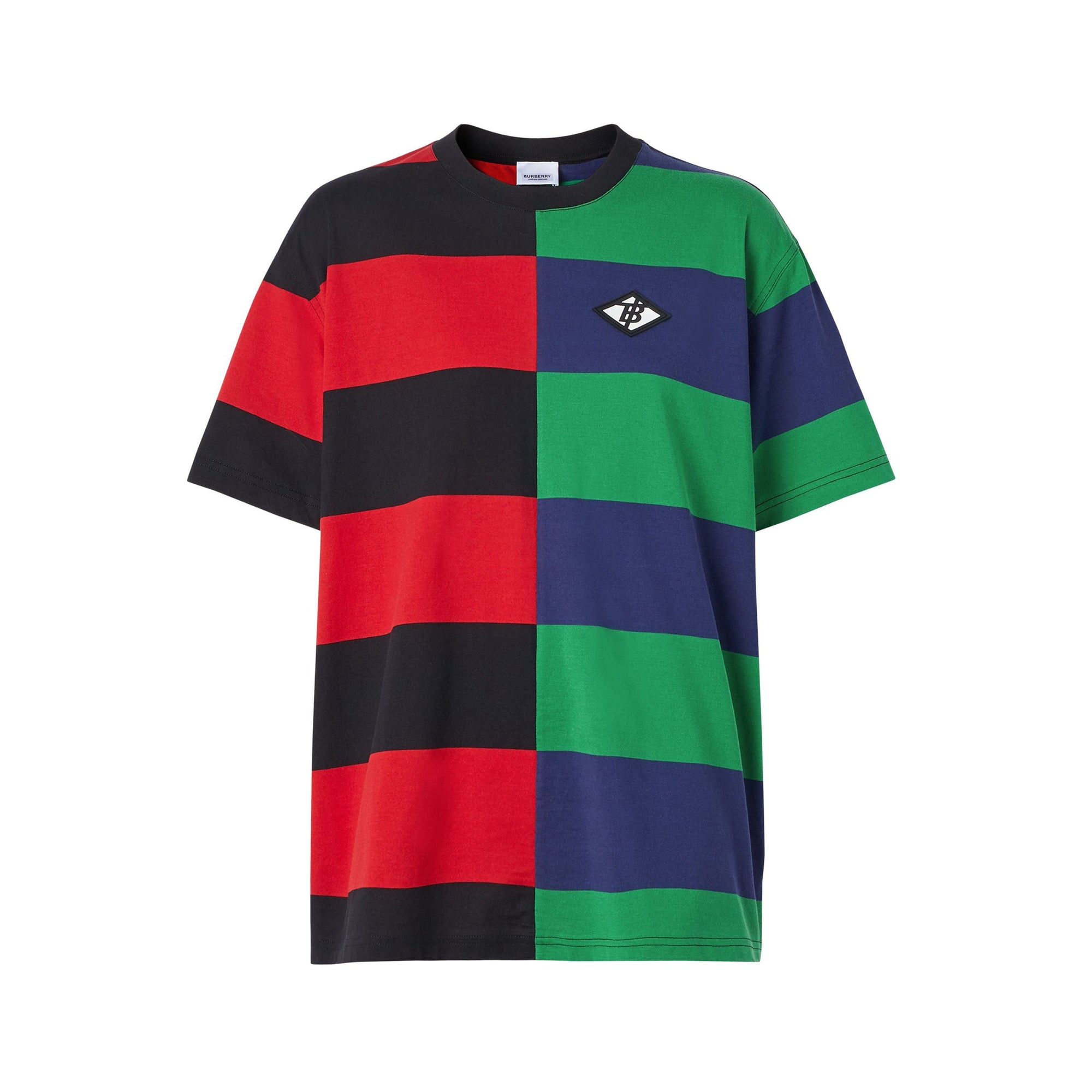 T-shirt oversize en coton rayé - Bright Red