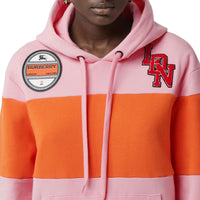 Sweat-shirt à capuche oversize en coton avec logos - Candy Pink