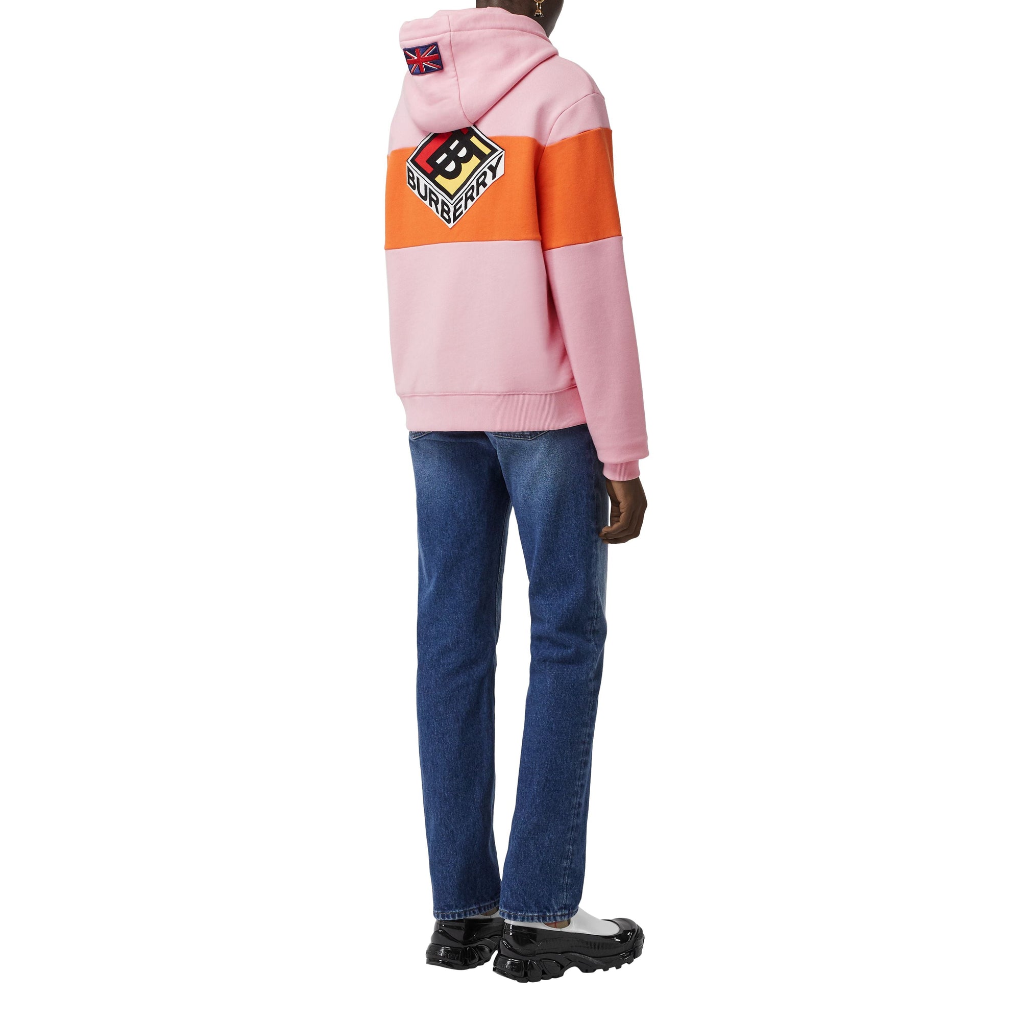 Sweat-shirt à capuche oversize en coton avec logos - Candy Pink