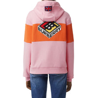 Sweat-shirt à capuche oversize en coton avec logos - Candy Pink