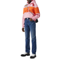 Sweat-shirt à capuche oversize en coton avec logos - Candy Pink