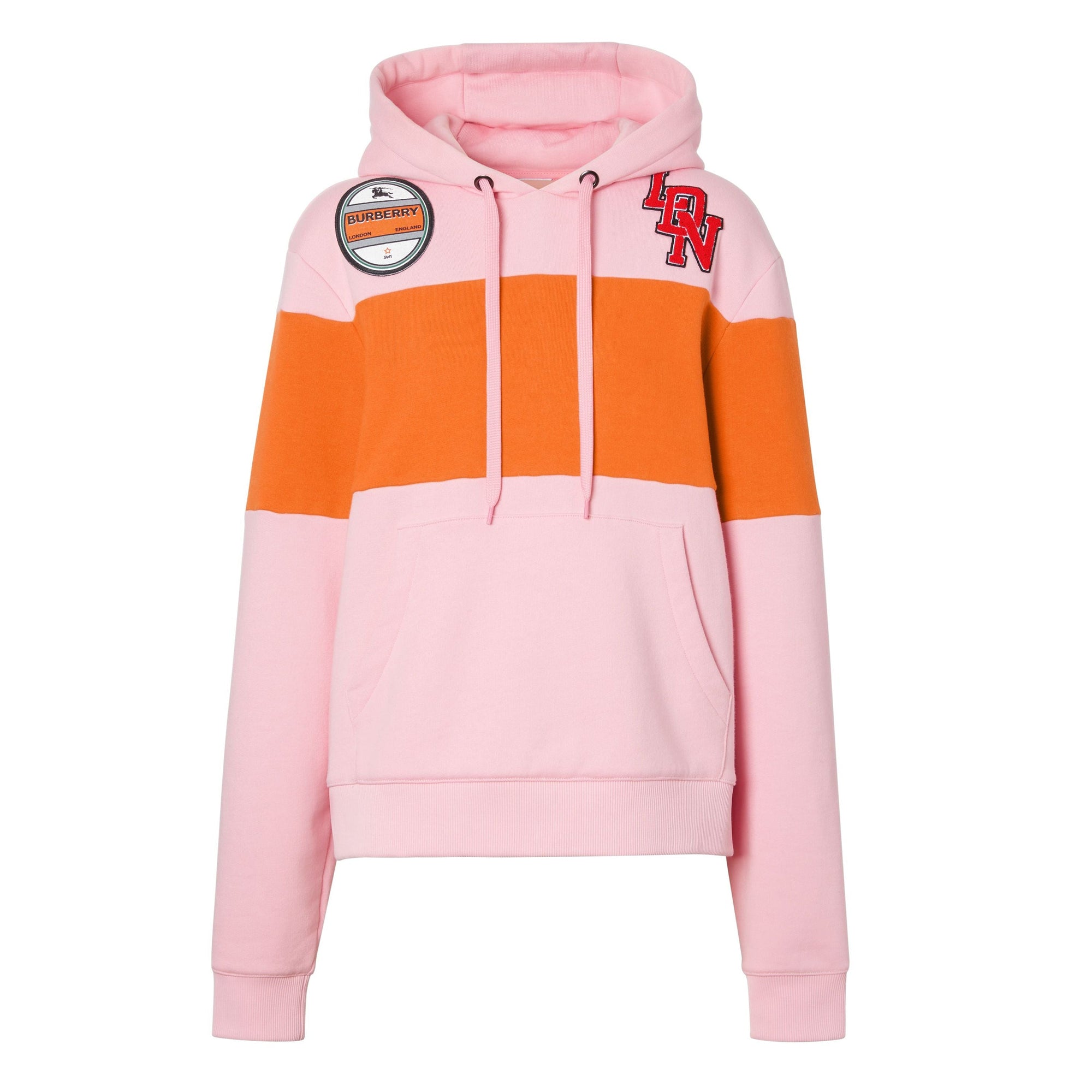 Sweat-shirt à capuche oversize en coton avec logos - Candy Pink