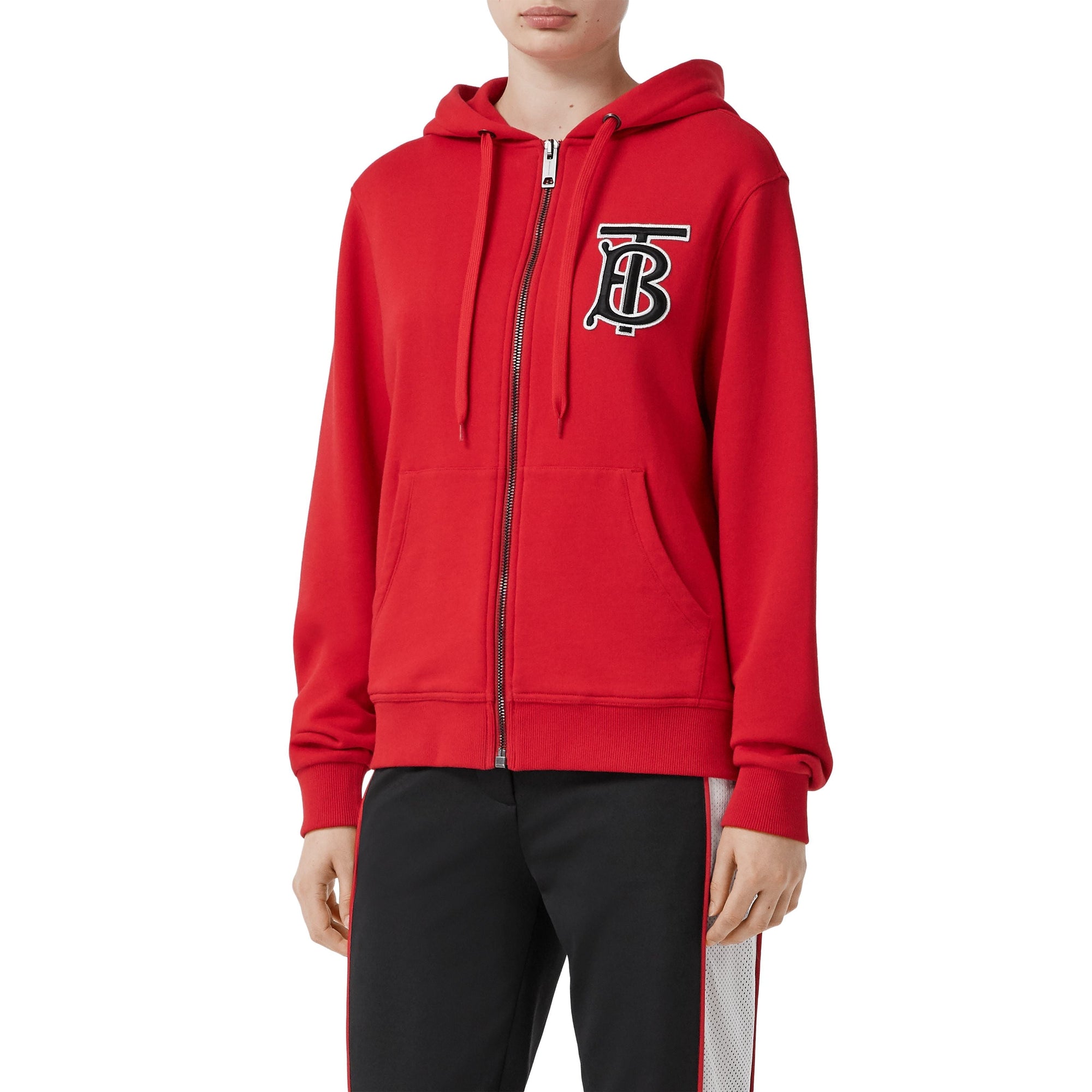 Pantalon tailleur en jersey avec bandes en filet - Black