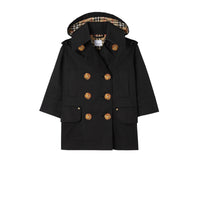 Trench à capuche en sergé de coton - Black