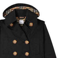 Trench à capuche en sergé de coton - Black