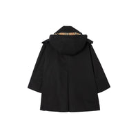 Trench à capuche en sergé de coton - Black