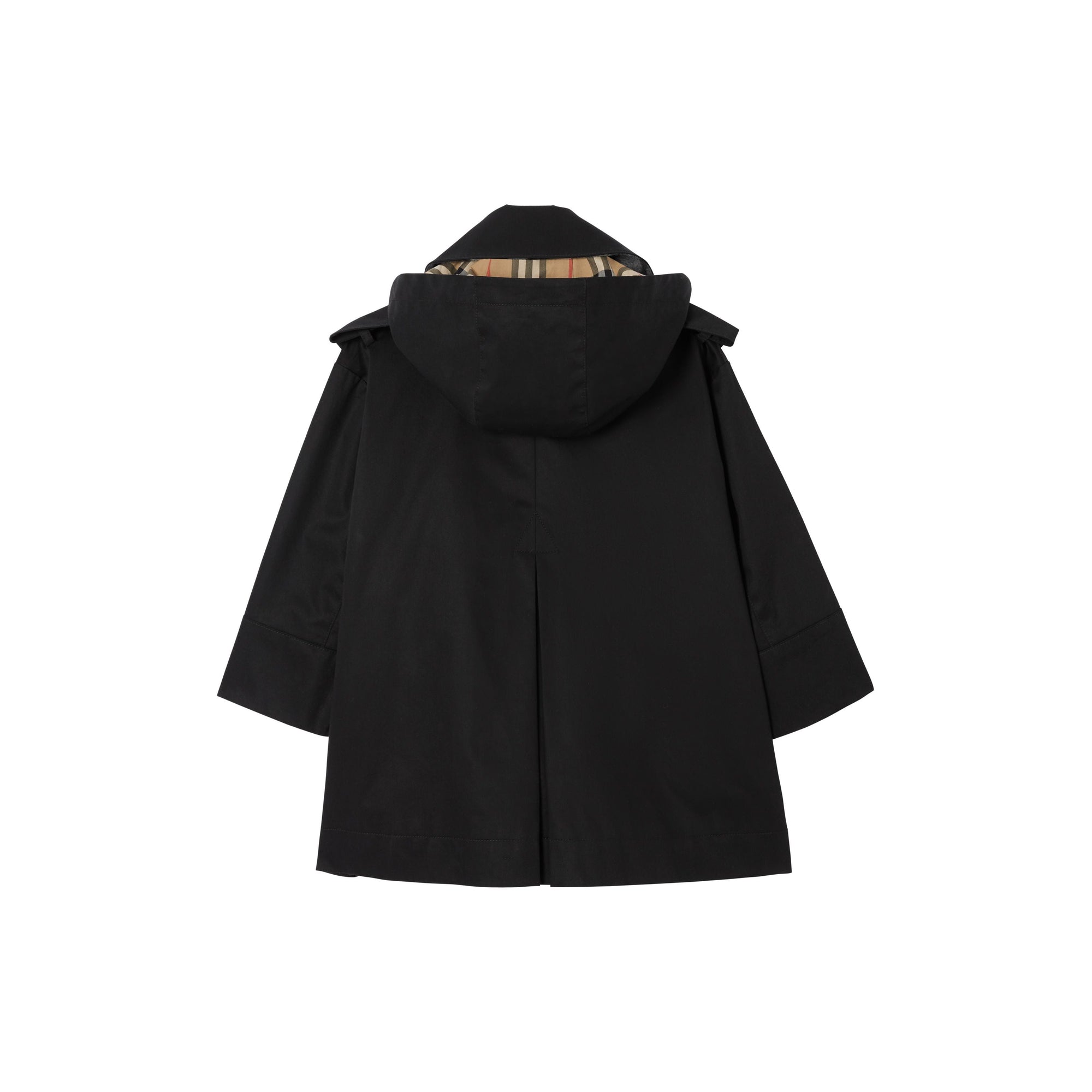 Trench à capuche en sergé de coton - Black
